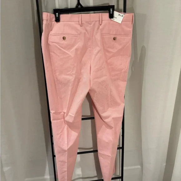 Express Stretch Extra Slim Light Pink Resortcore Men’s Trousers, Size 34/32 NWT - Picture 2 of 5